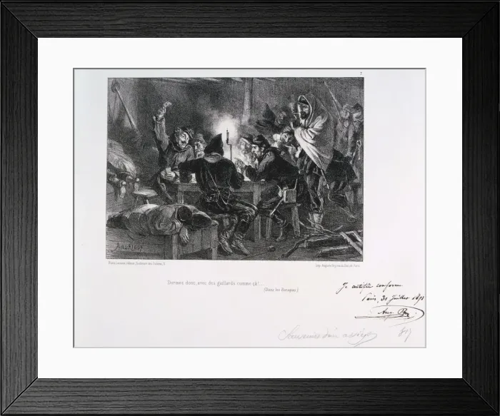 Framed Print : Dormez donc, avec des gaillards comme ca!, Siege of Paris, 1870-1871 (1871). Artist: Auguste Bry Framed Print : Dormez donc, avec des gaillards comme ca!, Siege of Paris, 1870-1871 (1871). Artist: Auguste Bry