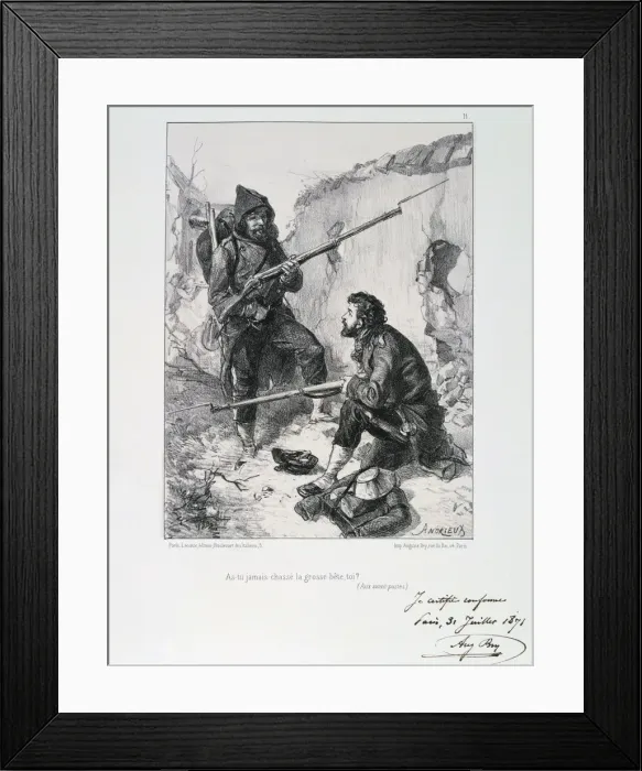 Framed Print : In the trenches, Siege of Paris, Franco-Prussian War, 1870-1871 (1871). Artist: Auguste Bry Framed Print : In the trenches, Siege of Paris, Franco-Prussian War, 1870-1871 (1871). Artist: Auguste Bry