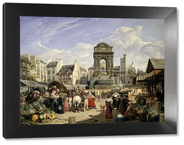 Market and Fountain of the Innocents, Paris, 1823. Artist: John James Chalon