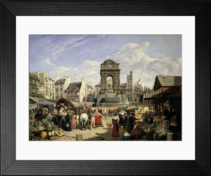 Framed Print : Market and Fountain of the Innocents, Paris, 1823. Artist: John James Chalon Framed Print : Market and Fountain of the Innocents, Paris, 1823. Artist: John James Chalon