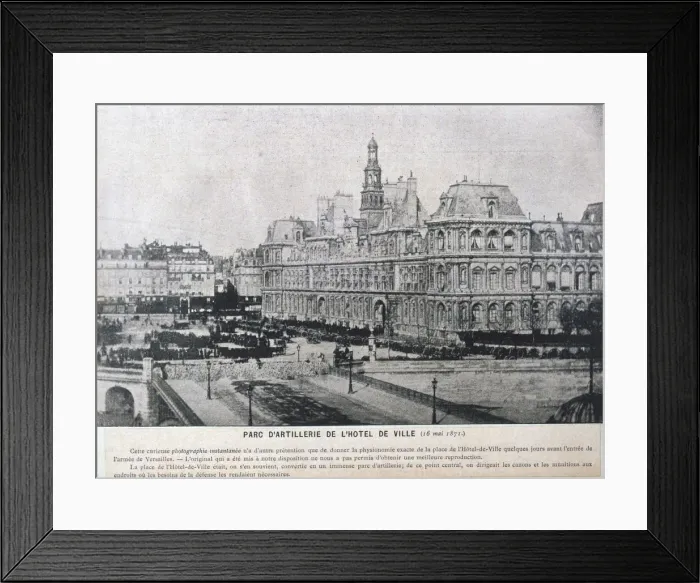 Framed Print : Artillery pieces lined up outside the Hotel de Ville, Paris, 16 May 1871 Framed Print : Artillery pieces lined up outside the Hotel de Ville, Paris, 16 May 1871