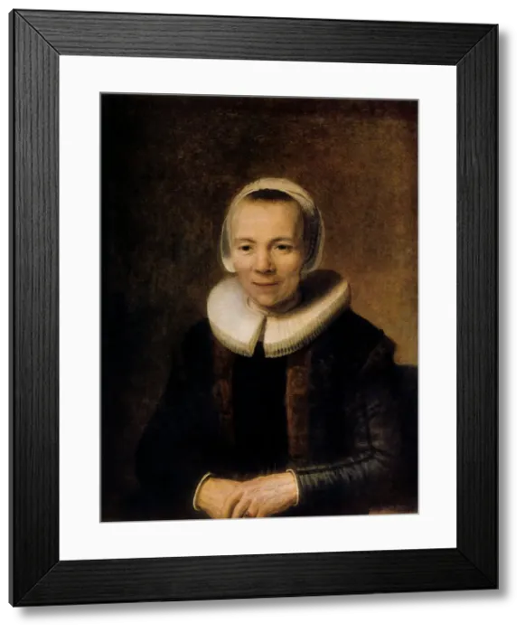 Framed Print : Portrait of Baertje Martens, 1649. Artist: Rembrandt Harmensz van Rijn Framed Print : Portrait of Baertje Martens, 1649. Artist: Rembrandt Harmensz van Rijn