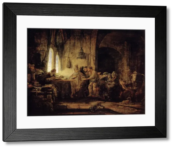 Framed Print : The Parable of the Labourers in the Vineyard, 1637. Artist: Rembrandt Harmensz van Rijn Framed Print : The Parable of the Labourers in the Vineyard, 1637. Artist: Rembrandt Harmensz van Rijn