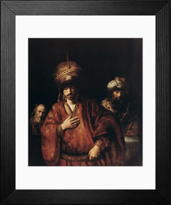 Framed Print : Haman Recognizes His Fate, c1665. Artist: Rembrandt Harmensz van Rijn Framed Print : Haman Recognizes His Fate, c1665. Artist: Rembrandt Harmensz van Rijn