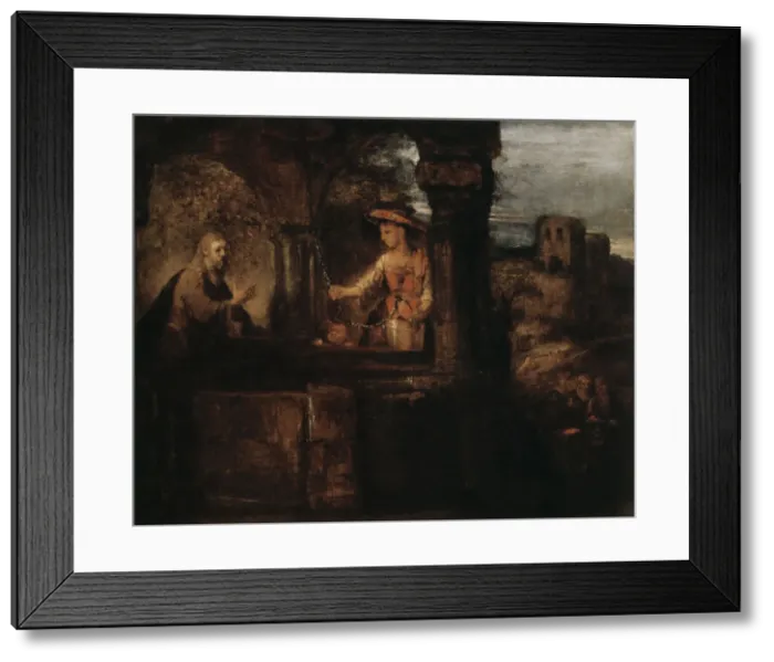 Framed Print : Christ and the Woman of Samaria, 1659. Artist: Rembrandt Harmensz van Rijn Framed Print : Christ and the Woman of Samaria, 1659. Artist: Rembrandt Harmensz van Rijn