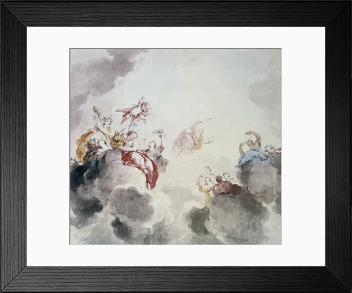 Framed Print : Heavenly scene, 18th century. Artist: Jacob de Wit Framed Print : Heavenly scene, 18th century. Artist: Jacob de Wit