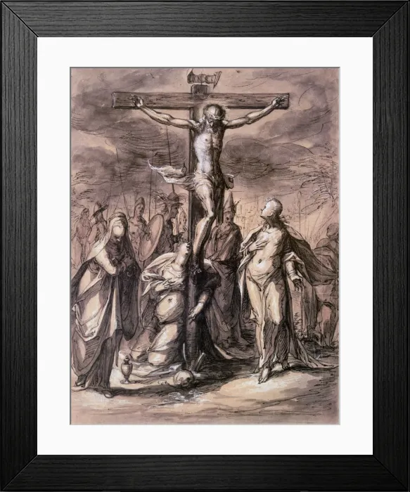 Framed Print : Christ on the Cross, 17th century. Artist: Hermann Weyer Framed Print : Christ on the Cross, 17th century. Artist: Hermann Weyer