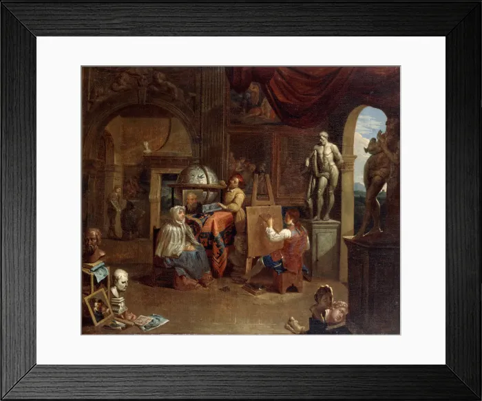 Framed Print : Artist studio scene, (1680-1720?). Artist: Gerard Thomas Framed Print : Artist studio scene, (1680-1720?). Artist: Gerard Thomas
