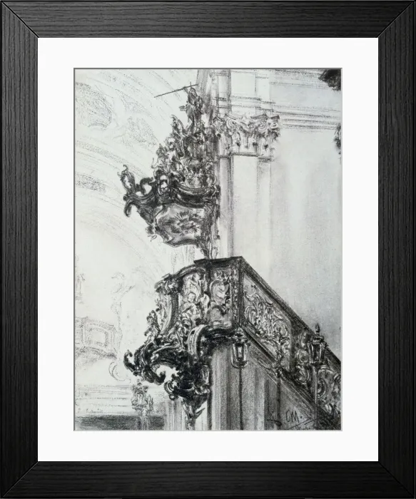 Framed Print : Architectural study, (1830-1905?). Artist: Adolph Menzel Framed Print : Architectural study, (1830-1905?). Artist: Adolph Menzel