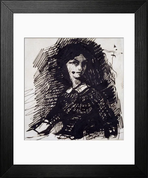 Framed Print : Portrait of Jeanne Duval, mid 19th century. Artist: Charles Pierre Baudelaire Framed Print : Portrait of Jeanne Duval, mid 19th century. Artist: Charles Pierre Baudelaire