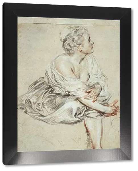 Woman sitting and turned towards the right, c1716. Artist: Jean-Antoine Watteau