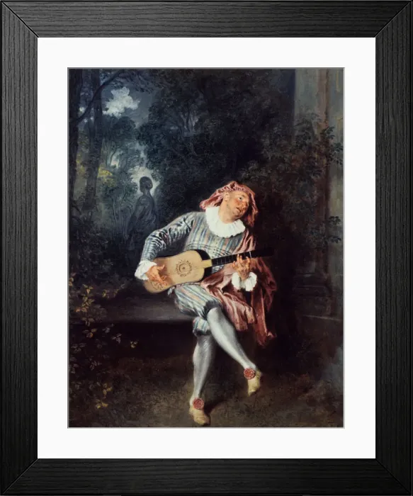 Framed Print : Mezzetin, 1718-1720. Artist: Jean-Antoine Watteau Framed Print : Mezzetin, 1718-1720. Artist: Jean-Antoine Watteau