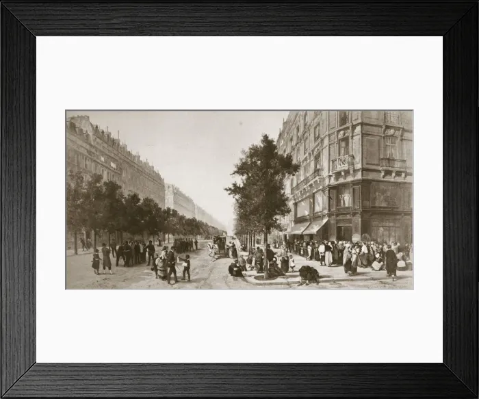 Framed Print : Queue outside a grocers shop, Siege of Paris, Franco-Prussian war, 1870-1871 Framed Print : Queue outside a grocers shop, Siege of Paris, Franco-Prussian war, 1870-1871