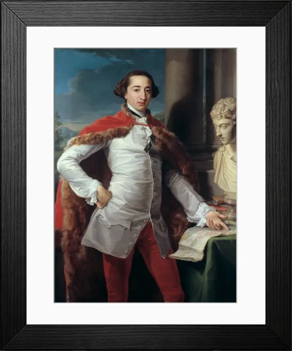 Framed Print : Portrait of Richard Milles, (probably 1760s). Artist: Pompeo Batoni Framed Print : Portrait of Richard Milles, (probably 1760s). Artist: Pompeo Batoni