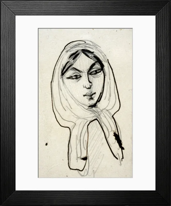 Framed Print : Portrait of Jeanne Duval, mid 19th century. Artist: Charles Pierre Baudelaire Framed Print : Portrait of Jeanne Duval, mid 19th century. Artist: Charles Pierre Baudelaire