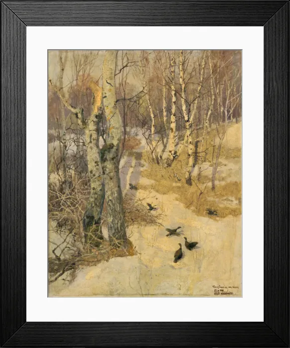 Framed Print : Woods Covered with Snow, 19th century. Artist: Frits Thaulow Framed Print : Woods Covered with Snow, 19th century. Artist: Frits Thaulow