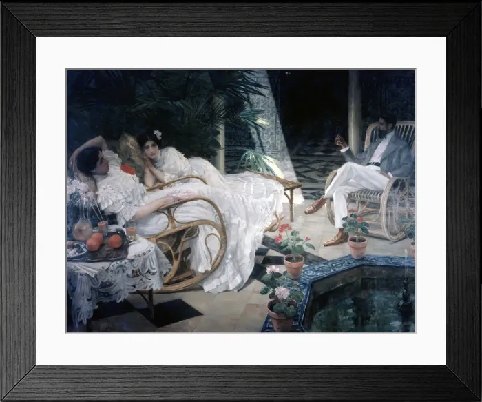 Framed Print : The Patio, 19th century. Artist: Henri Achillo Zo Framed Print : The Patio, 19th century. Artist: Henri Achillo Zo