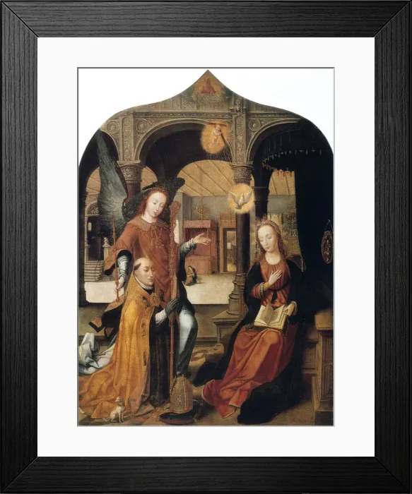 Framed Print : Annunciation, 1516-1517. Artist: Jean Bellegambe Framed Print : Annunciation, 1516-1517. Artist: Jean Bellegambe