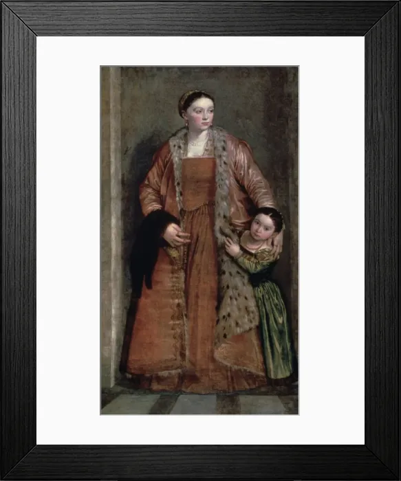 Framed Print : Portrait of Countess Livia da Porto Thiene and her Daughter, c1551. Artist: Paolo Veronese Framed Print : Portrait of Countess Livia da Porto Thiene and her Daughter, c1551. Artist: Paolo Veronese