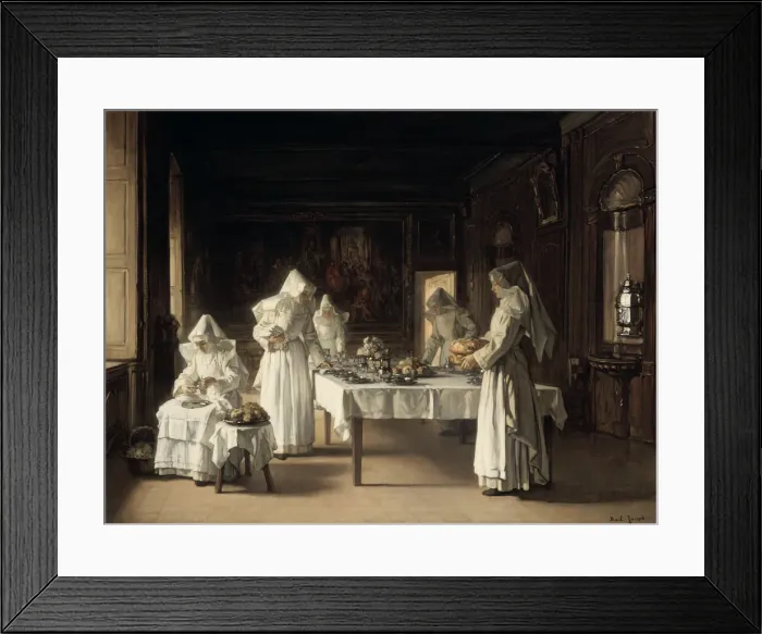 Framed Print : Dinner at the Hospice of Beaune, France, late 19th / early 20th century. Artist: Claude Joseph Bail Framed Print : Dinner at the Hospice of Beaune, France, late 19th / early 20th century. Artist: Claude Joseph Bail