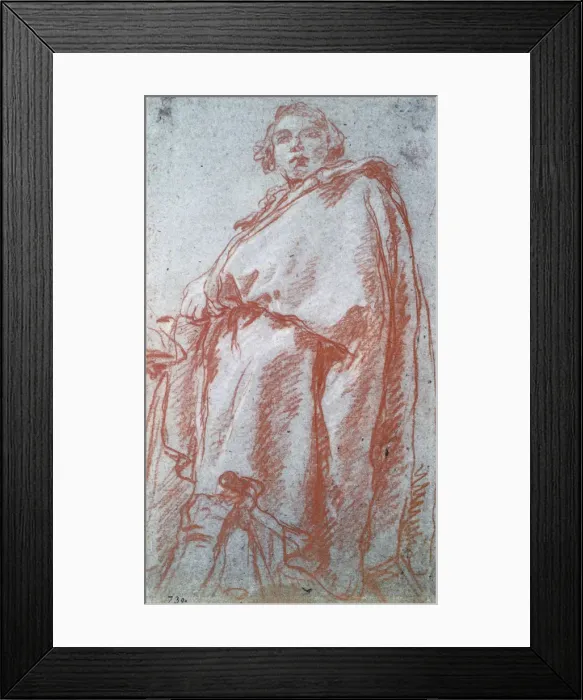 Framed Print : Study of a Man, 18th century. Artist: Giovanni Battista Tiepolo Framed Print : Study of a Man, 18th century. Artist: Giovanni Battista Tiepolo