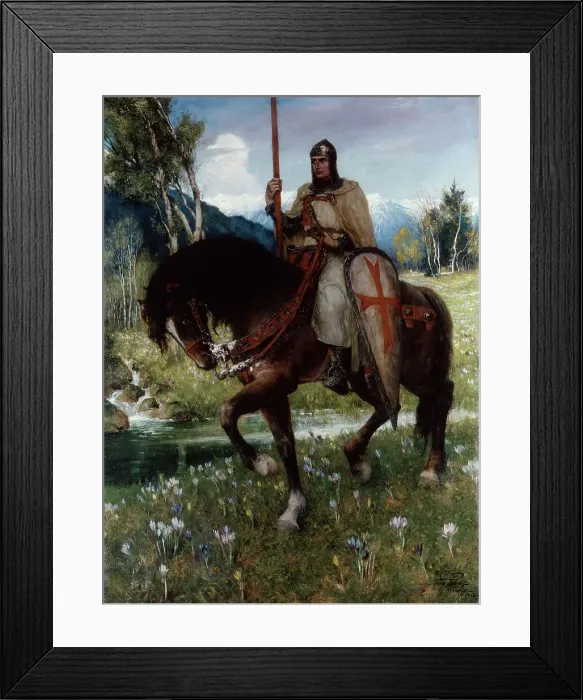 Framed Print : Parsifal in Quest of the Holy Grail, 1912. Artist: Ferdinand Leeke Framed Print : Parsifal in Quest of the Holy Grail, 1912. Artist: Ferdinand Leeke