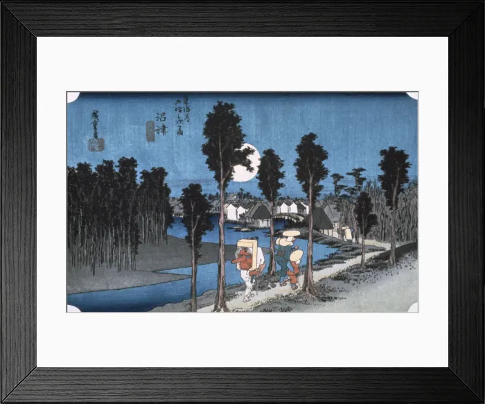 Framed Print : Moon at Numazu, from 53 stations of Tokaido, 1832 Framed Print : Moon at Numazu, from 53 stations of Tokaido, 1832