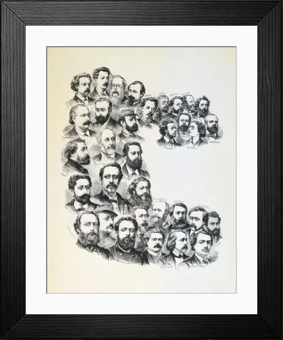 Framed Print : Poster with portraits of the Communards, Paris Commune, 1871 Framed Print : Poster with portraits of the Communards, Paris Commune, 1871