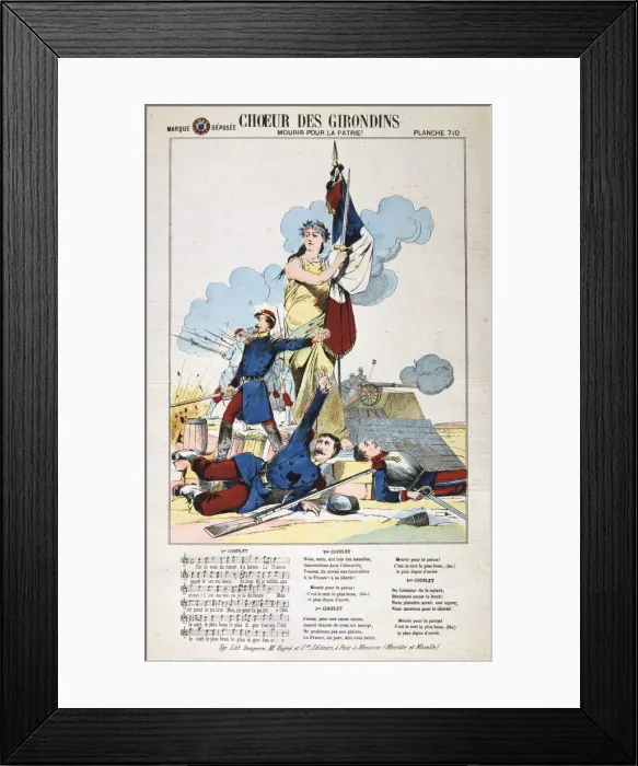 Framed Print : Choeur des Girondins, song sheet, Franco-Prussian war, 1870-1871