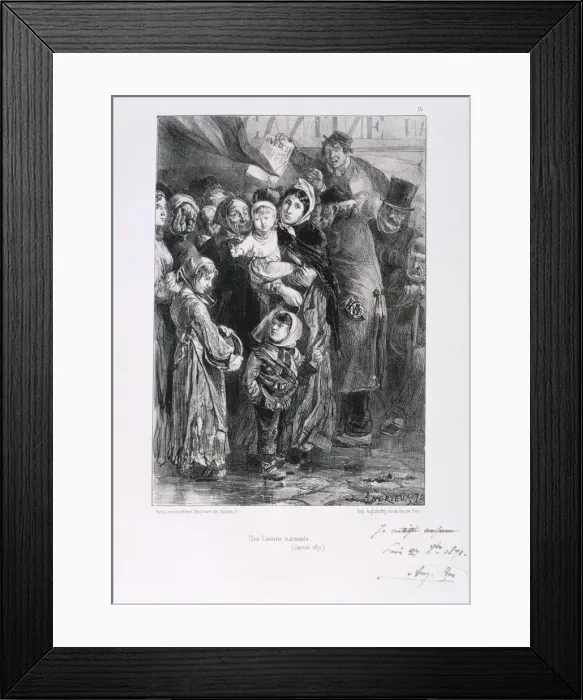 Framed Print : Cantine Nationale, Siege of Paris, Franco-Prussian War, January 1871. Artist: Auguste Bry Framed Print : Cantine Nationale, Siege of Paris, Franco-Prussian War, January 1871. Artist: Auguste Bry