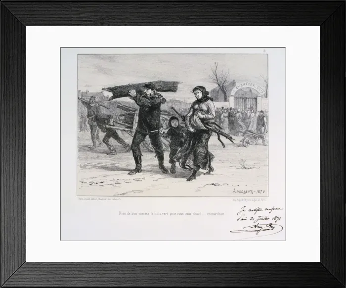 Framed Print : Collecting firewood, Siege of Paris, Franco-Prussian War, 1870 (1871). Artist: Auguste Bry Framed Print : Collecting firewood, Siege of Paris, Franco-Prussian War, 1870 (1871). Artist: Auguste Bry