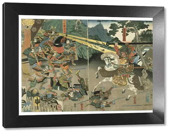 Battle, from the series 47 Faithful Samurai, 1850-1880. Artist: Utagawa Yoshitora