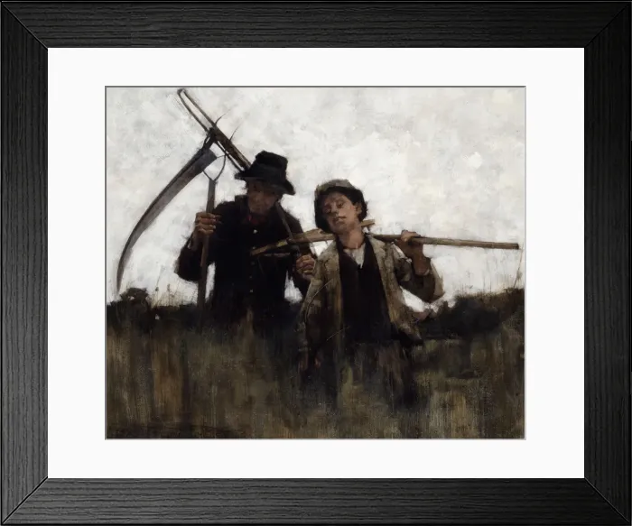 Framed Print : Farm labourers, (1875-1929?). Artist: Henry Herbert la Thangue Framed Print : Farm labourers, (1875-1929?). Artist: Henry Herbert la Thangue