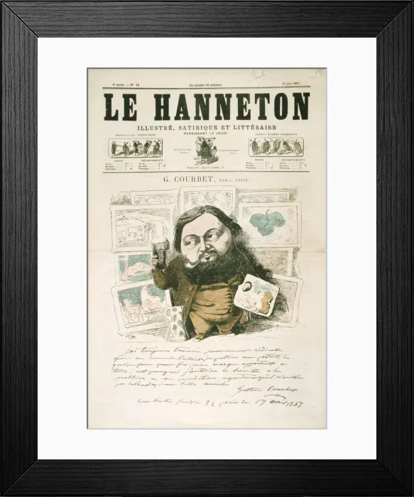 Framed Print : Gustave Courbet, French painter, 1867. Artist: Leonce Justin Alexandre Petit Framed Print : Gustave Courbet, French painter, 1867. Artist: Leonce Justin Alexandre Petit