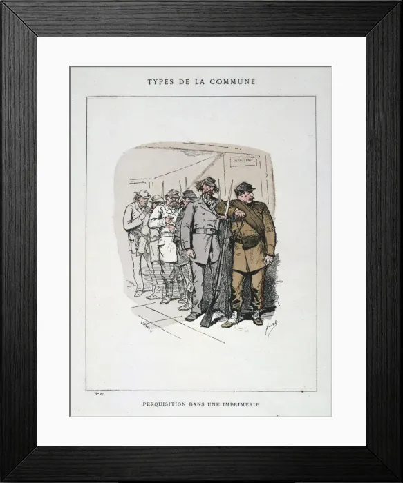 Framed Print : Perquisition dans une Imprimerie, Paris Commune, 1871 Framed Print : Perquisition dans une Imprimerie, Paris Commune, 1871