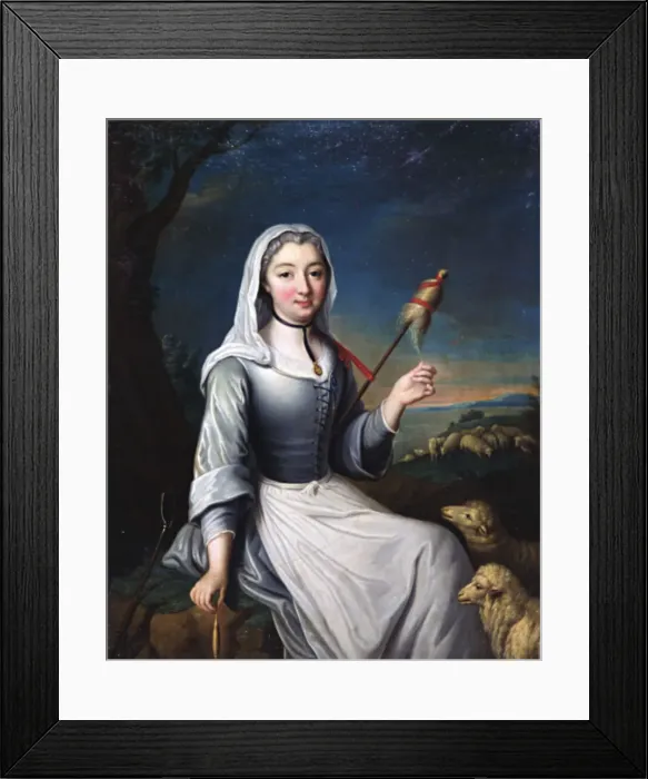 Framed Print : The Duchess of Villais in Costume, 18th century Framed Print : The Duchess of Villais in Costume, 18th century
