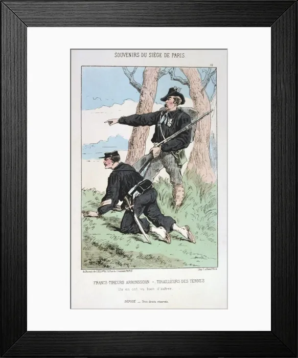 Framed Print : Francs Tireurs Arronssohn - Tirailleurs des Ternes, Siege of Paris, 1870-1871 Framed Print : Francs Tireurs Arronssohn - Tirailleurs des Ternes, Siege of Paris, 1870-1871