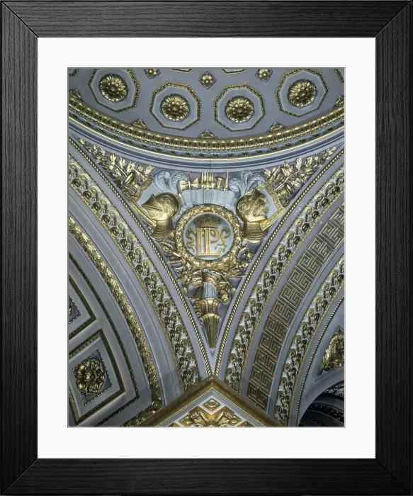Framed Print : Detail of a pendentive in a cupola, Galerie des Batailles, Chateau de Versailles, France Framed Print : Detail of a pendentive in a cupola, Galerie des Batailles, Chateau de Versailles, France