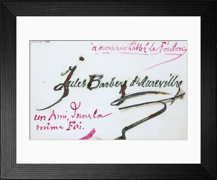 Framed Print : Signature of Jules-Amedee Barbey d Aurevilly, 19th century. Artist: Jules-Amedee Barbey d Aurevilly Framed Print : Signature of Jules-Amedee Barbey d Aurevilly, 19th century. Artist: Jules-Amedee Barbey d Aurevilly