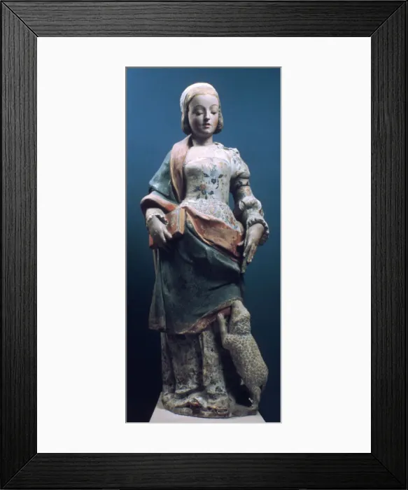 Framed Print : Figure of St Ines, 1535-1540. Artist: Jean de Rouen Framed Print : Figure of St Ines, 1535-1540. Artist: Jean de Rouen
