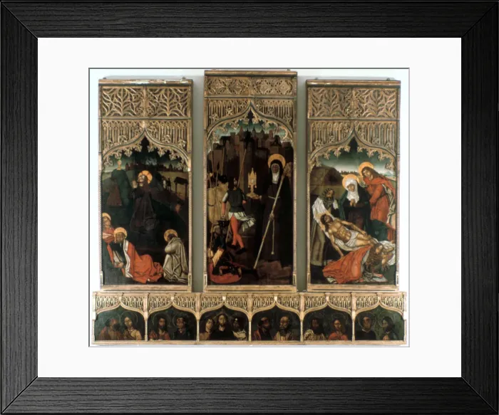 Framed Print : Triptych of Santa Clara, 1486. Artist: Mestre Hilarius Framed Print : Triptych of Santa Clara, 1486. Artist: Mestre Hilarius