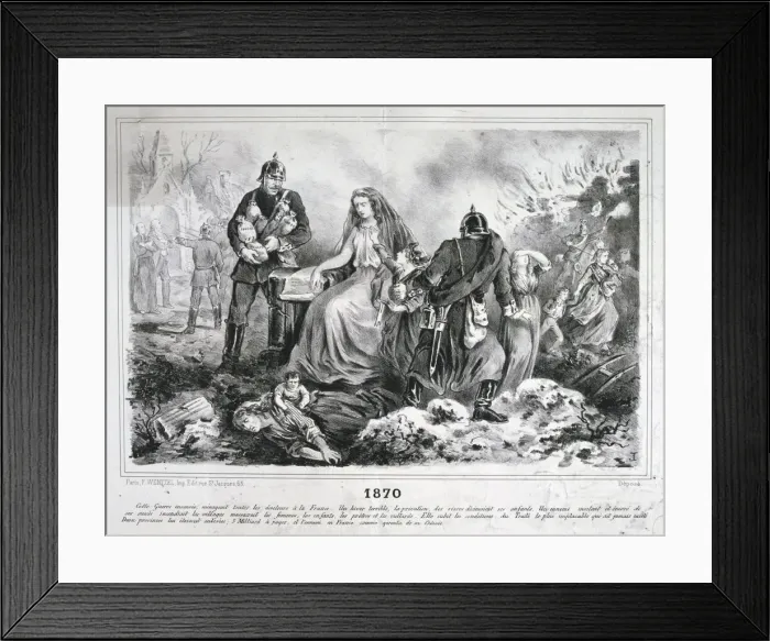 Framed Print : Allegorical cartoon, Franco-Prussian War, 1870-1871 Framed Print : Allegorical cartoon, Franco-Prussian War, 1870-1871