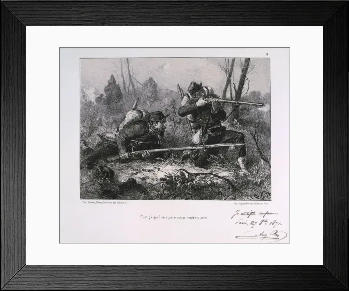Framed Print : French soldiers, Siege of Paris, 1871. Artist: Auguste Bry Framed Print : French soldiers, Siege of Paris, 1871. Artist: Auguste Bry
