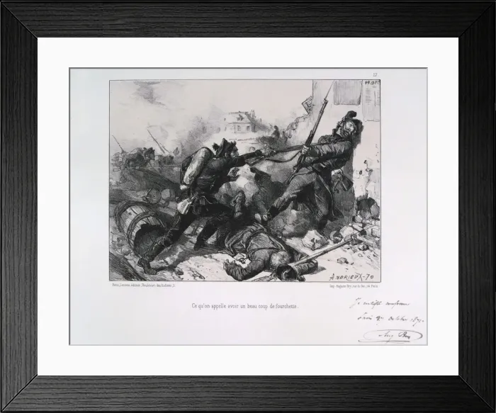 Framed Print : Hand-to-hand fighting, Siege of Paris, Franco-Prussian War, 1870 (1871). Artist: Auguste Bry Framed Print : Hand-to-hand fighting, Siege of Paris, Franco-Prussian War, 1870 (1871). Artist: Auguste Bry