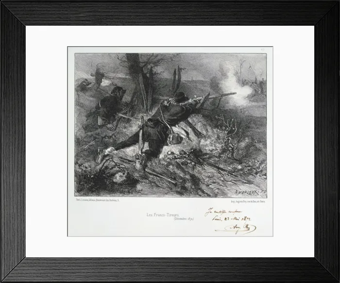 Framed Print : Les Francs-Tireurs, Siege of Paris, Franco-Prussian War, December 1870 (1872). Artist: Auguste Bry Framed Print : Les Francs-Tireurs, Siege of Paris, Franco-Prussian War, December 1870 (1872). Artist: Auguste Bry