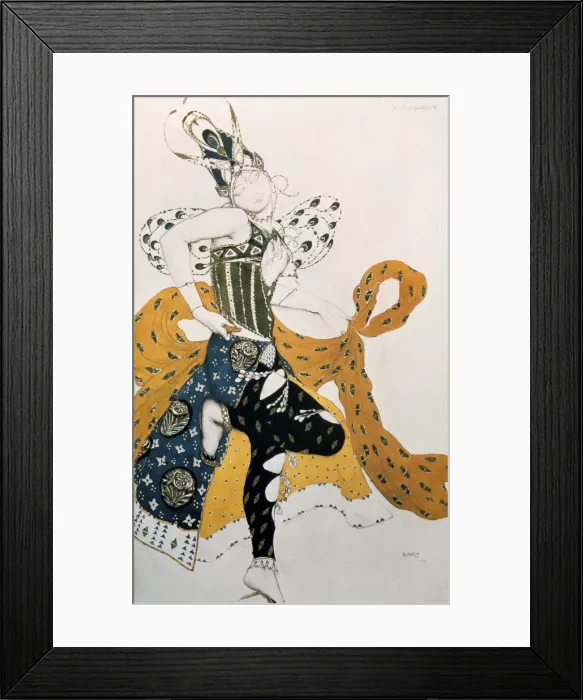 Framed Print : Peri (Natasha Trouhanova), costume design for La Peri (music by Paul Dukas), 1911. Artist: Leon Bakst Framed Print : Peri (Natasha Trouhanova), costume design for La Peri (music by Paul Dukas), 1911. Artist: Leon Bakst