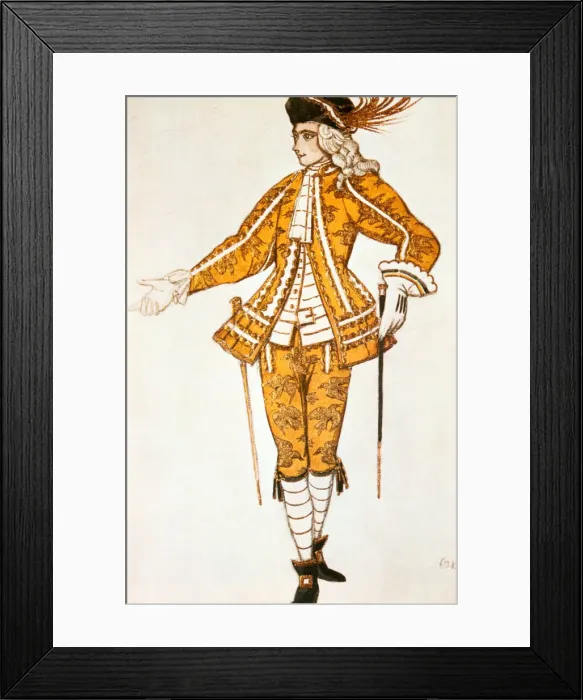 Framed Print : Page de la fee des Canaris, costume design for Tchaikovskys ballet Sleeping Beauty, 1921. Artist: Leon Bakst Framed Print : Page de la fee des Canaris, costume design for Tchaikovskys ballet Sleeping Beauty, 1921. Artist: Leon Bakst