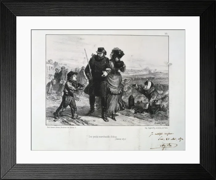 Framed Print : Les Petits Marchands d Obus, Siege of Paris, Franco-Prussian War, January 1871 (1872). Artist: Auguste Bry