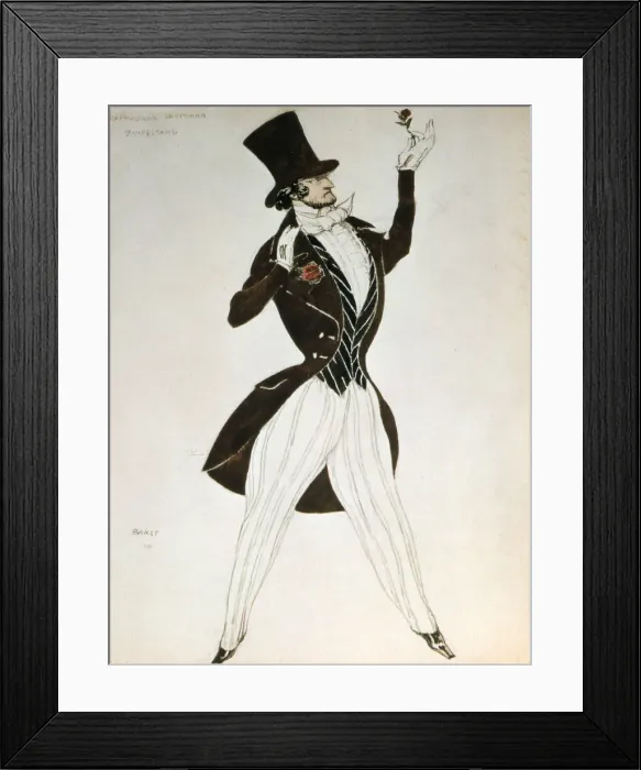 Framed Print : Florestan, design for a costume for the ballet Carnival composed by Robert Schumann, 1919. Artist: Leon Bakst Framed Print : Florestan, design for a costume for the ballet Carnival composed by Robert Schumann, 1919. Artist: Leon Bakst