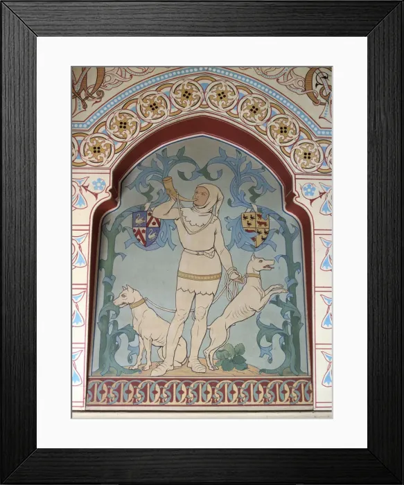 Framed Print : Hunter and dogs design in the green room, 1868 Framed Print : Hunter and dogs design in the green room, 1868